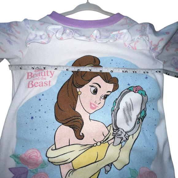Vintage 90 Disney Beauty and Beast Princess  Belle mirror ruffled girl nightgown - Picture 5 of 9